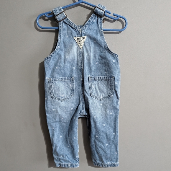 Baby OshKosh B'Gosh denim overalls heart pocket 9M - Picture 7 of 10